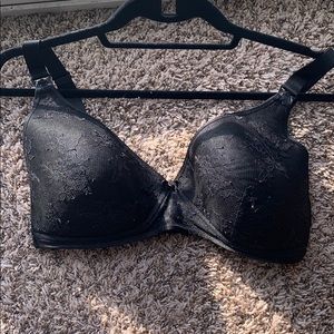 H&M black lacy nursing bra